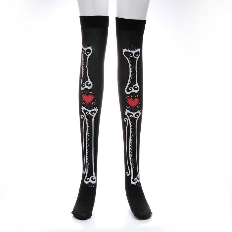 Halloween Skeleton Bones Stockings Socks Prom Party Dress Halloween Costumes Playing Horror Props